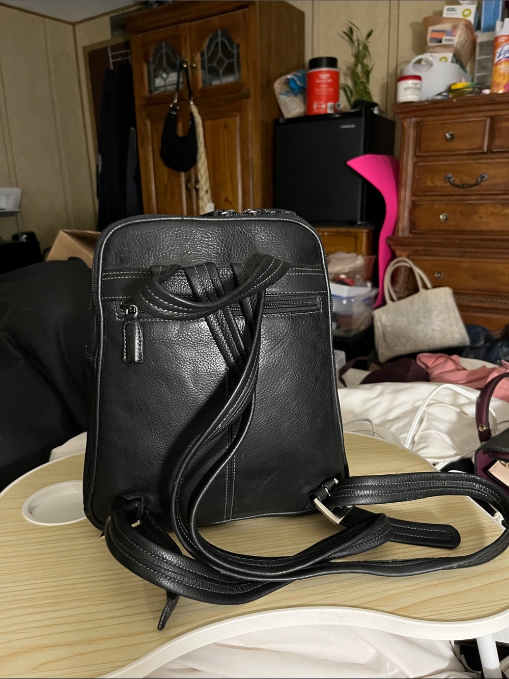 Tignanello Black Leather Women's Backpack - Picture 3 of 10